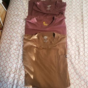 Carhartt XL mens long sleeve, 2 Dickies short sleeved t-shirts Large Tall